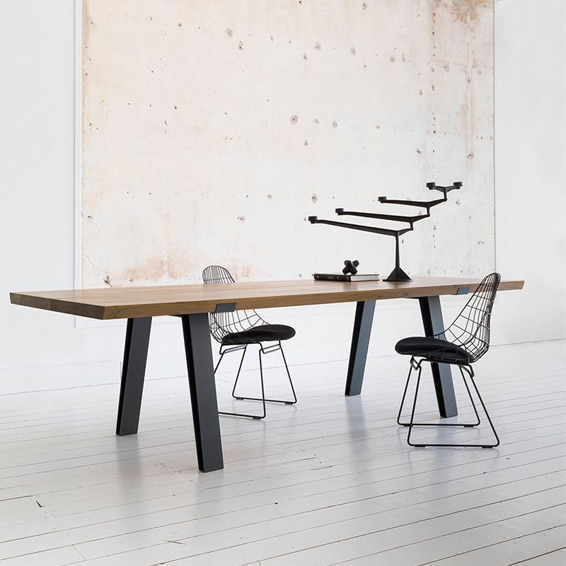 Rectangle Wood Color Dining Table Solid Wood Table Industrial with 4 Legs Clearhalo 'Dining Tables & Seating' 'Dining Tables' 'dining_table' 'furn' 'furn_dining_table' 'Furniture' 'furniture_dining_table' 'Kitchen & Dining Furniture' 'kitchen' 'kitchen_dining_table' 1200x1200_b710f555-9a66-4922-baca-0918155564e7