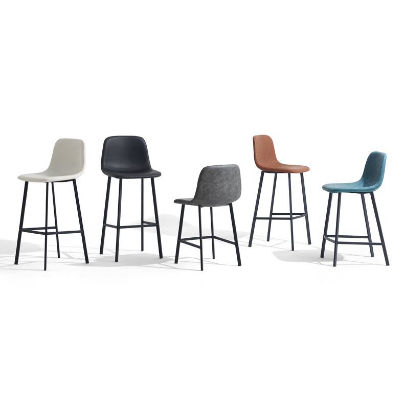 Contemporary Metal Leather Bar Stools Indoor Barstool with Iron Legs Clearhalo 'Bar Furniture' 'Bar Stools' 'bar_stools' 'furn' 'furn_bar_stools' 'furniture_bar_stools' 'Kitchen & Dining Furniture' 'kitchen&dining_furn' 'kitchen' 'kitchen_furn' Furniture' 1200x1200_b712ed58-4be6-45e1-91bf-142bea9f38ac