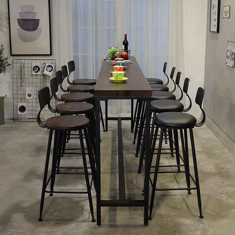 1/6/11 Pieces Industrial Rectangular Pub Table Set Solid Wood Counter Table Set Clearhalo 'Bar Furniture' 'furn' 'furn_home_bar_bar_sets' 'Furniture' 'Home Bars & Bar Sets' 'home_bar_bar_sets' 'Kitchen & Dining Furniture' 1200x1200_b713180f-a738-4cf0-a98c-b5606afa5abf