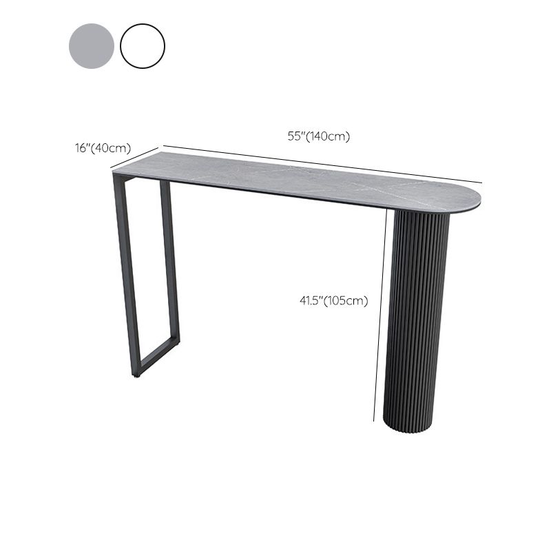 Mesa de bar de piedra sinterizada moderna, mesa de comedor con base metálica para cocina y sala de estar