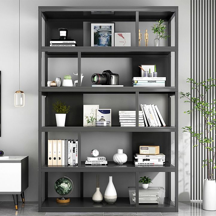Vertical Metal Frame Etagere Bookshelf Manufactured Wood Shelf Bookcase for Living Room Clearhalo 'Bookcases' 'furn' 'furn_bookcases' 'Furniture' 'furniture_bookcases' 'Office Furniture' 1200x1200_b713cf75-cebb-4b53-86f3-6984b0acbfd2