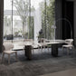 Metal Traditional Luxury Rectangle Table Sintered Stone Top Indoor Table for Kitchen Clearhalo ' dining_table' 'Dining Tables & Seating' 'Dining Tables' 'furn' 'furn_dining_table' 'Furniture' 'furniture_dining_table' 'Kitchen & Dining Furniture' 'kitchen&dining_furn' 'kitchen' 'kitchen_dining_table' 1200x1200_b716603f-896a-454c-aed7-57a6abe37330