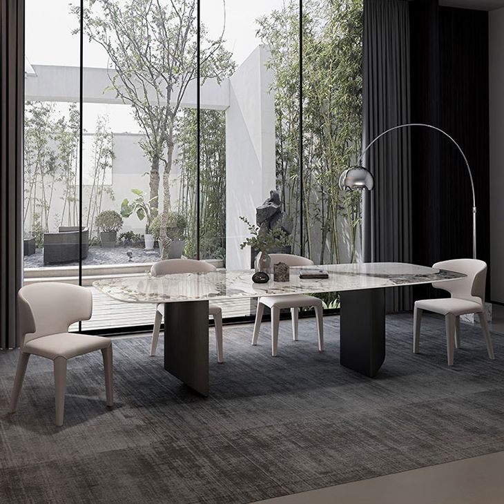 Metal Traditional Luxury Rectangle Table Sintered Stone Top Indoor Table for Kitchen Clearhalo ' dining_table' 'Dining Tables & Seating' 'Dining Tables' 'furn' 'furn_dining_table' 'Furniture' 'furniture_dining_table' 'Kitchen & Dining Furniture' 'kitchen&dining_furn' 'kitchen' 'kitchen_dining_table' 1200x1200_b716603f-896a-454c-aed7-57a6abe37330