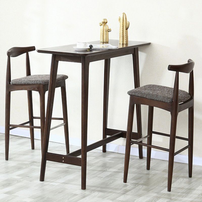 Tavolino da pranzo in legno in legno massiccio basato in legno contemporaneo da 41,3 pollici tavolo da vino da banco