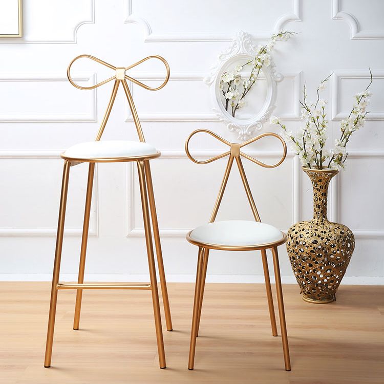 Glam Armless Backrest Counter Stool Iron Bar Stool with Leather Cushion Clearhalo 'Bar Furniture' 'Bar Stools' 'bar_stools' 'furn' 'furn_bar_stools' 'furniture_bar_stools' 'Kitchen & Dining Furniture' 'kitchen&dining_furn' 'kitchen' 'kitchen_furn' Furniture' 1200x1200_b7183d47-40df-4a96-a9d4-ab178c72dc0b