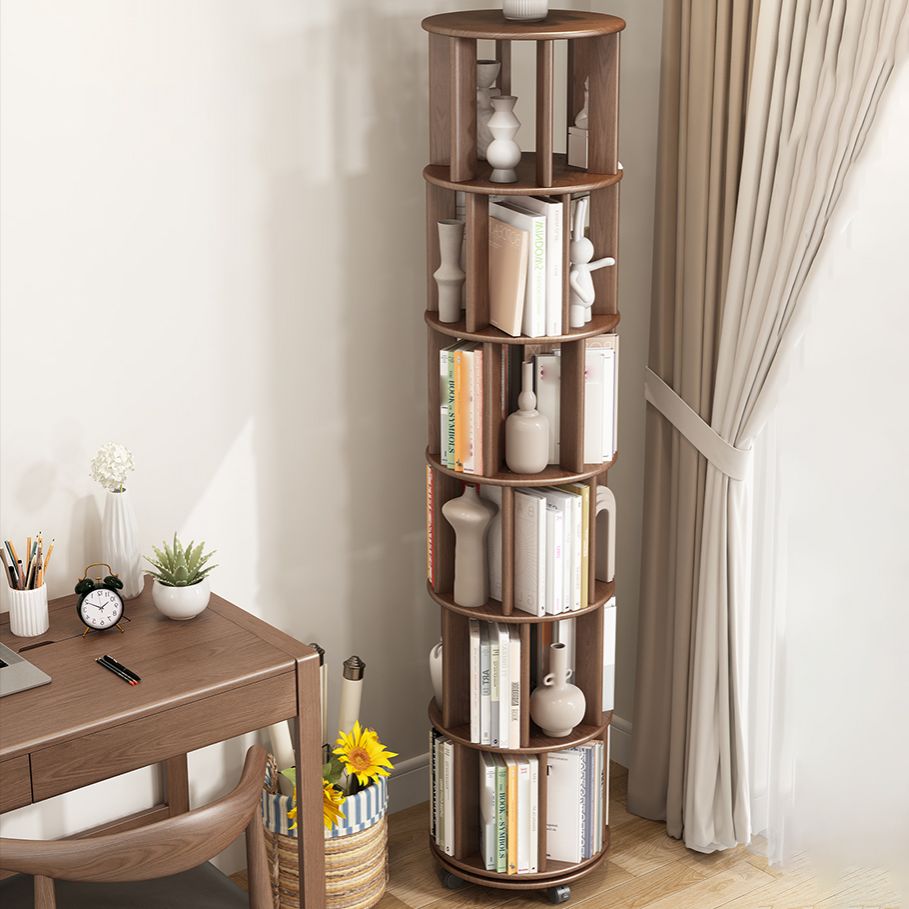 Scandinavian Style Bookshelf with Casters Bookcase for Home Office Study Room Clearhalo 'Bookcases' 'Furniture' 'furniture_bookcases' 'kitchen' 'kitchen_bookcases' 'Living Room Furniture' 'Office Furniture' 1200x1200_b719f7f6-eaaa-4a70-95a8-996a58249f83