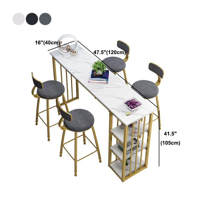 Rectangle Bar Dining Table Stone Contemporary Bar Table with Sled Base Clearhalo 'Bar Furniture' 'Bar Tables' 'bar_tables' 'furn' 'furn_bar_tables' 'Furniture' 'furniture_bar_tables' 'Kitchen & Dining Furniture' 1200x1200_b71acc17-bc36-4f49-b996-aede90418ca0