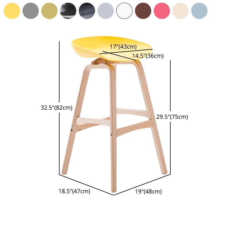 Modern Backless Barstool Indoor Wood Bar Stool with Acrylic Seat Clearhalo 'Bar Furniture' 'Bar Stools' 'bar_stools' 'furn' 'furn_bar_stools' 'furniture_bar_stools' 'Kitchen & Dining Furniture' 'kitchen&dining_furn' 'kitchen' 'kitchen_furn' Furniture' 1200x1200_b71c0943-2679-4efa-9728-b077ad59cc0e