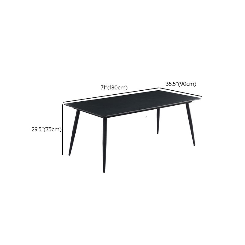 Eenvoud Rechthoekige eettafel Keuken Eettafel met metalen onderstel