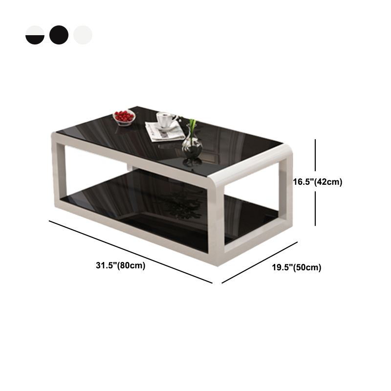 Moderner Stil runder temperierter Glas Top Metal Rahmen Basis Couchtisch