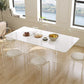 Simplicity Dinette Tafel Rechthoekige stenen eettafel in wit