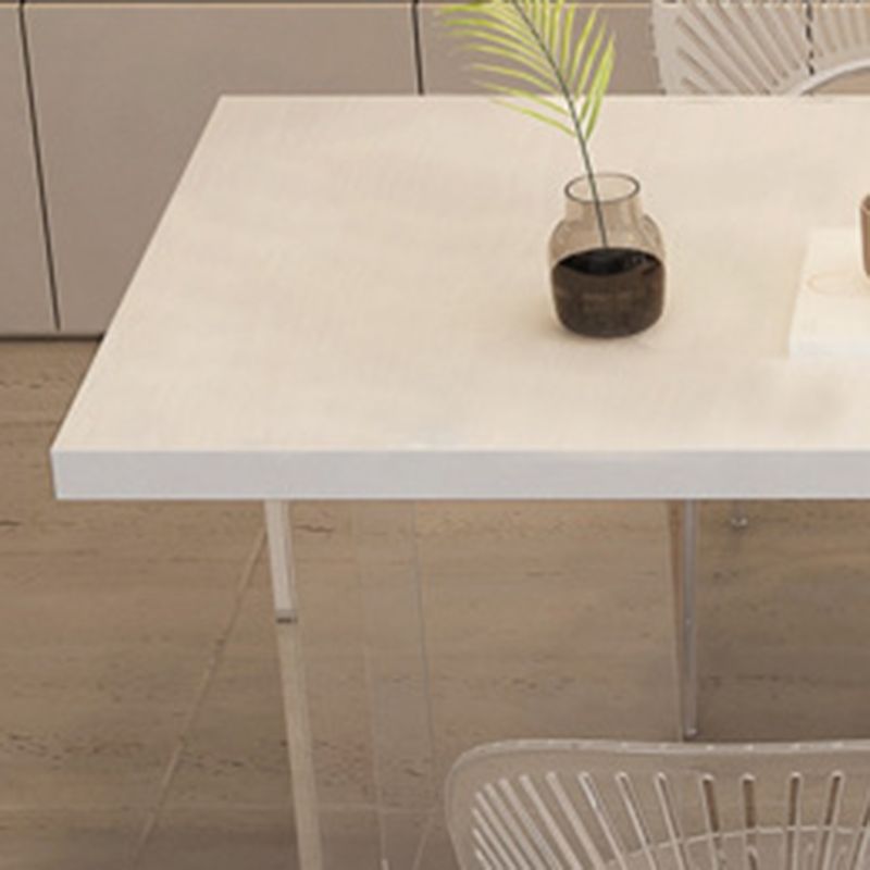 Contemporary 1/2/5 Pieces Furniture Rectangle Solid Wood Dining Set in White Clearhalo 'Dining Room Sets' 'Dining Tables & Seating' 'dining_room_set' 'furn' 'furn_dining_room_set' 'Furniture' 'Kitchen & Dining Furniture' 1200x1200_b7206f62-2eb9-4c7d-a05f-be13f3fcf3fb