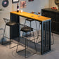 Brown Bar Table in Metal and Wood Indoor Lounge Bar Table for Living Room Clearhalo 'Bar Furniture' 'Bar Tables' 'bar_tables' 'furn' 'furn_bar_tables' 'Furniture' 'furniture_bar_tables' 'Kitchen & Dining Furniture' 1200x1200_b7220f36-07b5-4667-aebb-1cc86b8fc153