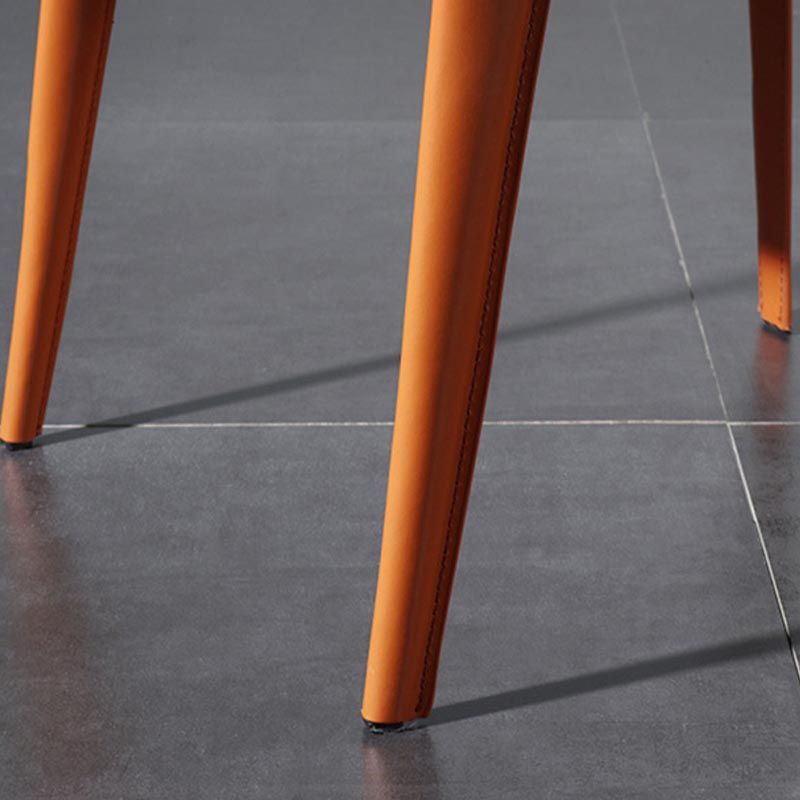 Metal Contemporary Indoor Chair with Leather Legs Matte Finish Side Chair for Dining Room Clearhalo 'Dining Chairs' 'Dining Tables & Seating' 'dining_chair' 'furn' 'furn_dining_chair' 'Furniture' 'furniture_dining_chair' 'Kitchen & Dining Furniture' 1200x1200_b722a655-e5bc-4d7e-afd5-6d81517becf4