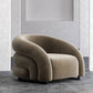 Velvet Barrel chaise 33,85 "Armoiries de large Chaise incluse pour le salon
