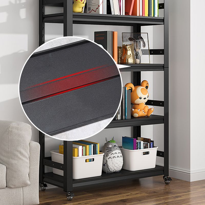 Scandinavian Style Bookcase Open Back Bookshelf for Home Office with Casters Clearhalo 'Bookcases' 'furn' 'furn_bookcases' 'Furniture' 'furniture_bookcases' 'kitchen' 'kitchen_bookcases' 'Living Room Furniture' 'Office Furniture' 1200x1200_b7256d7e-e568-401b-9252-a2dfc8588667