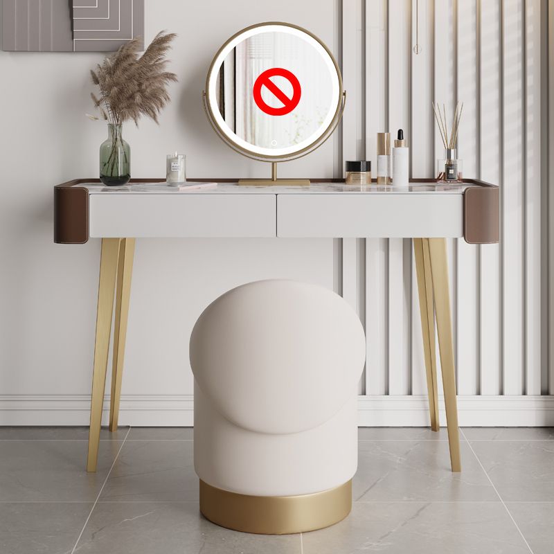 Tavolo da toeletta da toeletta da 2-cadder con trucco in pelle in pelle