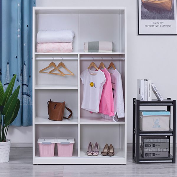 Contemporary Two Doors Wardrobe Armoire Steel Wardrobe Closet Clearhalo 'Armoires & Wardrobes' 'armoires_wardrobes' 'Bedroom Furniture' 'furn' 'furn_armoires_wardrobes' 'Furniture' 1200x1200_b726573c-a1e7-49fd-a2a0-0e4ff6ee7eef