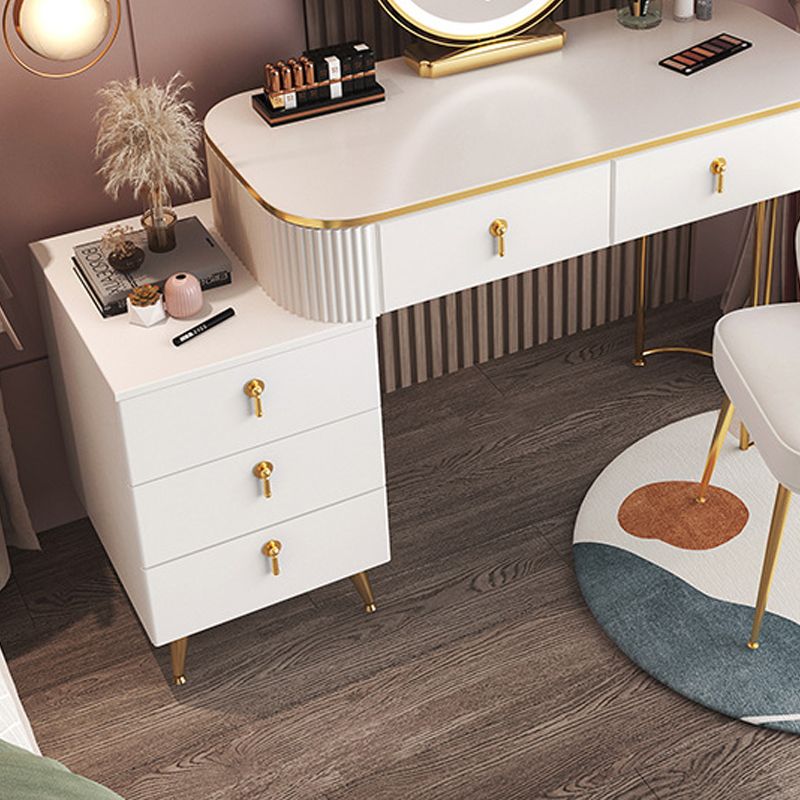 Glam houten frame make -up ijdelheid lade ijdelheid in wit voor slaapkamer