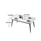 Glam Rectangle 1/3/4/5/7 Pieces Dinette Set Metal Legs Indoor Dining Table Set Clearhalo 'Dining Room Sets' 'Dining Tables & Seating' 'dining_room_set' 'furn' 'furn_dining_room_set' 'Furniture' 'Kitchen & Dining Furniture' 1200x1200_b7270525-b689-4582-98a9-a0696ee8d763