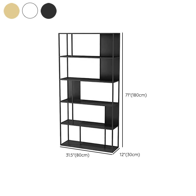 Contemporary Vertical Metal Bookshelf Open Back Bookcase with Shelves Clearhalo 'Bookcases' 'furn' 'furn_bookcases' 'Furniture' 'Office Furniture' 1200x1200_b72797a2-0c35-4712-b835-763338814fc8