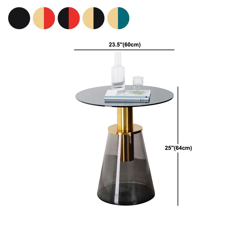 25.2" Tall Contemporary Style Side End Table Glass Pedestal Round Sofa Side Accent Table Clearhalo 'Coffee & Accent Tables' 'End & Side Tables' 'end_side_tables' 'furn' 'furn_end_side_tables' 'Furniture' 'Living Room Furniture' 1200x1200_b728294b-a1b9-437e-880a-5f8a355dec81