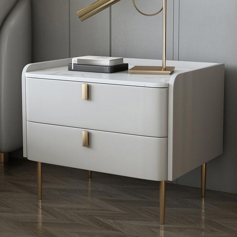 2 - Schublade Glam Nightstand Antique Finish Accent Tisch Nachttisch