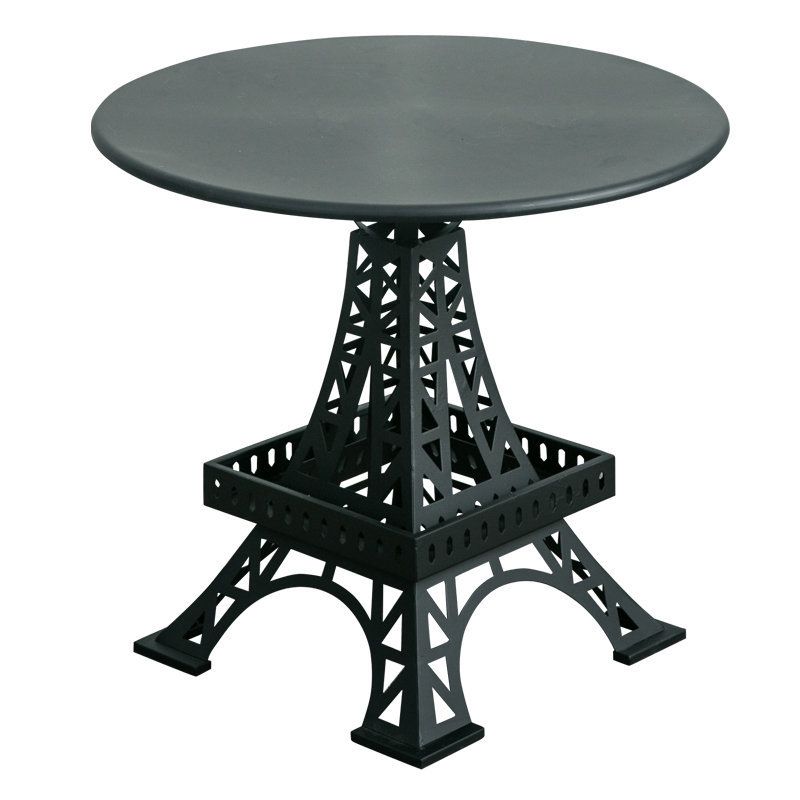 リビングルームの金属彫像ベーステーブルラウンドサイドエンドテーブル