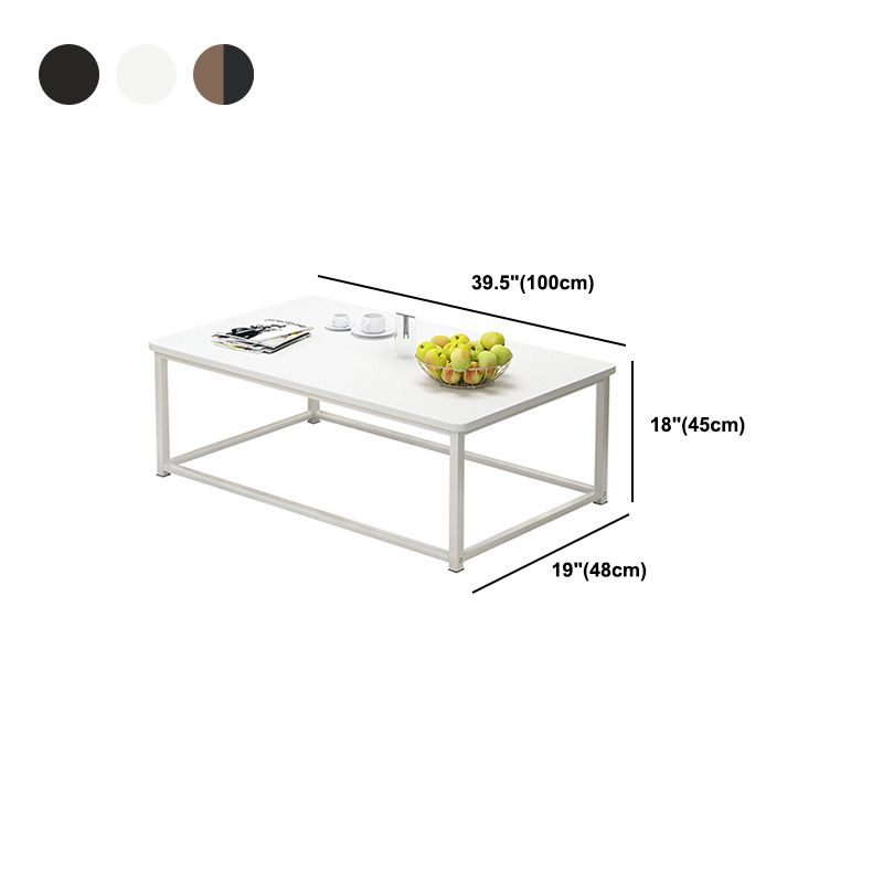 Modern Style Rectangular Wooden Table with Metal Frame Base Coffee Table Clearhalo 'Coffee & Accent Tables' 'Coffee Tables' 'coffee_tables' 'furn' 'furn_coffee_tables' 'Furniture' 'Living Room Furniture' 1200x1200_b72a7832-f67b-470d-a011-1af531e63fad