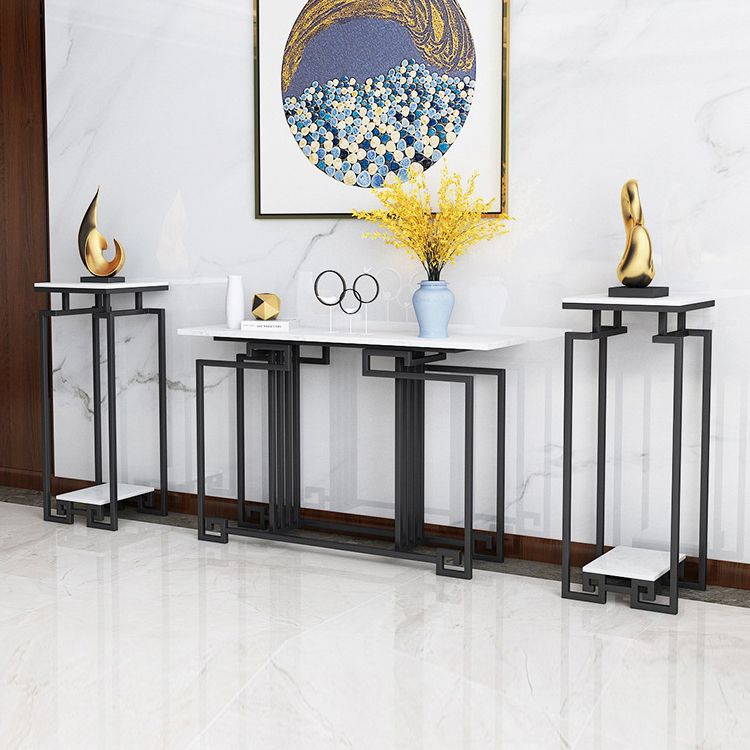 Table de mesa de sofá de la consola de hierro contemporáneo Mesa de mármol de mármol para el salón