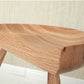 Contemporary Backless Footrest Stool Contoured Solid Wood Bar Stool