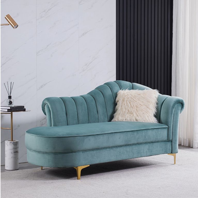 Luxury Style Velvet Chaise Lounge Bedroom Rolled Arms Chaise Clearhalo 'Chairs & Seating' 'Chaise Lounge' 'chaise_lounge' 'furn' 'furn_chaise_lounge' 'Furniture' 'Living Room Furniture' 1200x1200_b72e34ab-089f-4306-bbba-df9412d17379