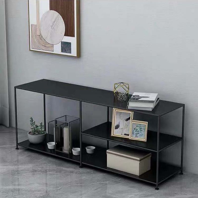 Industrial Metal TV Media Stand Open Shelving TV Stand Console Clearhalo 'furn' 'furn_tv_stands_entertainment_centers' 'Furniture' 'Living Room Furniture' 'TV Stands & Entertainment Centers' 'TV Stands & Media Storage Furniture' 'tv_stands_entertainment_centers' 1200x1200_b72ffb8e-d3d8-4f02-b113-34cc8874cbc4