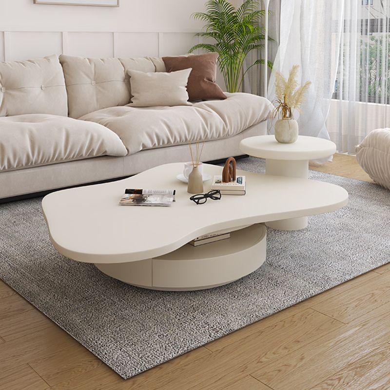 13"H Contemporary Coffee Table White Coffee Cocktail Table with Drawer Clearhalo 'Coffee & Accent Tables' 'Coffee Tables' 'coffee_tables' 'furn' 'furn_coffee_tables' 'Furniture' 'Living Room Furniture' 1200x1200_b7303dc3-dffa-4151-b8a1-ef3b5bb3e579