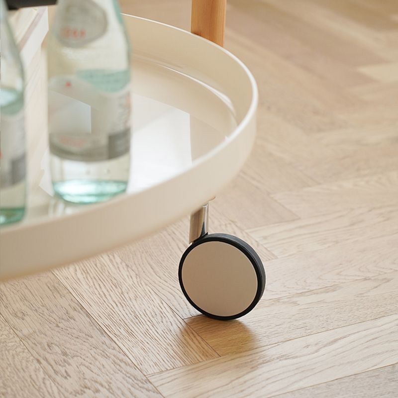 Dia 22.2" Round Side Table Modern Tray Top End Table with Casters Clearhalo 'Coffee & Accent Tables' 'End & Side Tables' 'end_side_tables' 'furn' 'furn_end_side_tables' 'Furniture' 'Living Room Furniture' 1200x1200_b731d1b5-e37d-4e4e-ab28-418ae58a463e