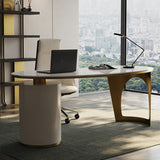 Glam Office Desk Curved Executive Desk with 3 Storage Drawers Clearhalo 'furn' 'furn_office_desk' 'Furniture' 'Office Desks' 'Office Furniture' 'office_desk' 1200x1200_b731e79f-2c5b-492f-ba5a-1ffddf1289e4