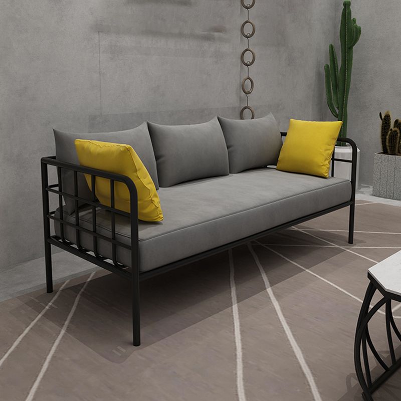 Contemporary Metal Square Arm Sofa Fabric Cushions Sofa for Living Room Clearhalo 'furn' 'furn_sofas' 'Furniture' 'Living Room Furniture' 'Sofa' 'sofas' 1200x1200_b732ad56-53de-4706-889c-ab83d9996115