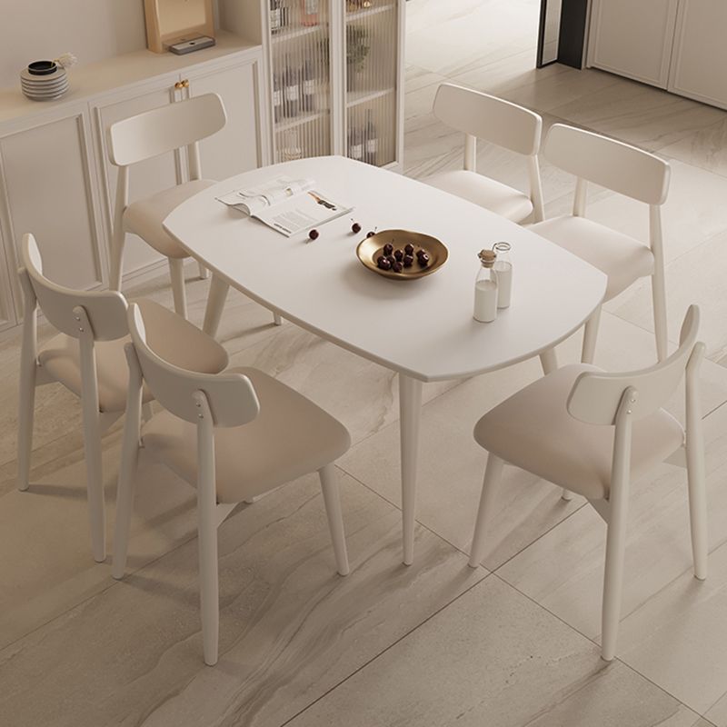 Modern Round Extendable Dining Table White Stone Tabletop with Double Drop Leaf Clearhalo 'Dining Tables & Seating' 'Dining Tables' 'dining_table' 'furn' 'furn_dining_table' 'Furniture' 'Kitchen & Dining Furniture' 1200x1200_b732bd5a-703a-4c11-ba57-8ee561fe2d4d