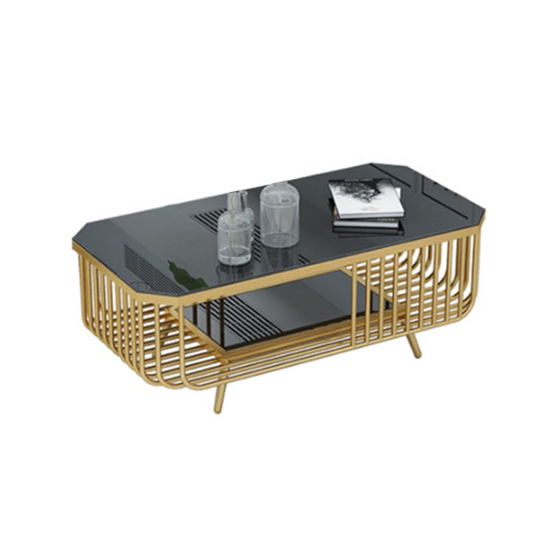 39.37" L Rectangle Slate Coffee Table Iron 4 Legs Cocktail Table with Shelf Clearhalo 'Coffee & Accent Tables' 'Coffee Tables' 'coffee_tables' 'furn' 'furn_coffee_tables' 'Furniture' 'Living Room Furniture' 1200x1200_b732df85-dcb6-4bec-9717-850165e794ea