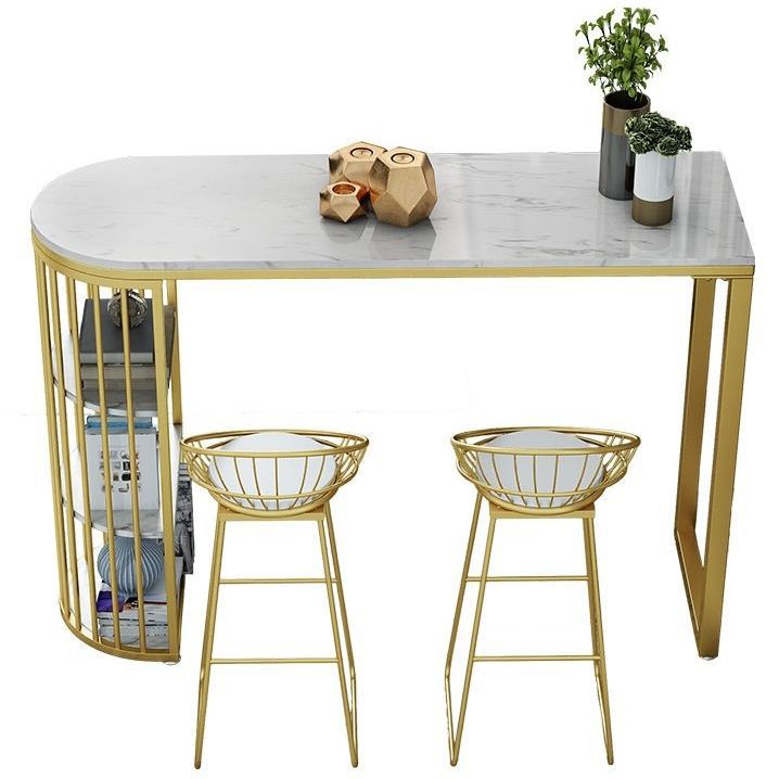 White Stone Bar Dining Table Traditional Luxury Bar Table with Sled Base Clearhalo 'Bar Furniture' 'Bar Tables' 'bar_tables' 'Furniture' 'furniture_bar_tables' 'Kitchen & Dining Furniture' 1200x1200_b733ba04-d02f-4734-9cef-2ab4789141ac