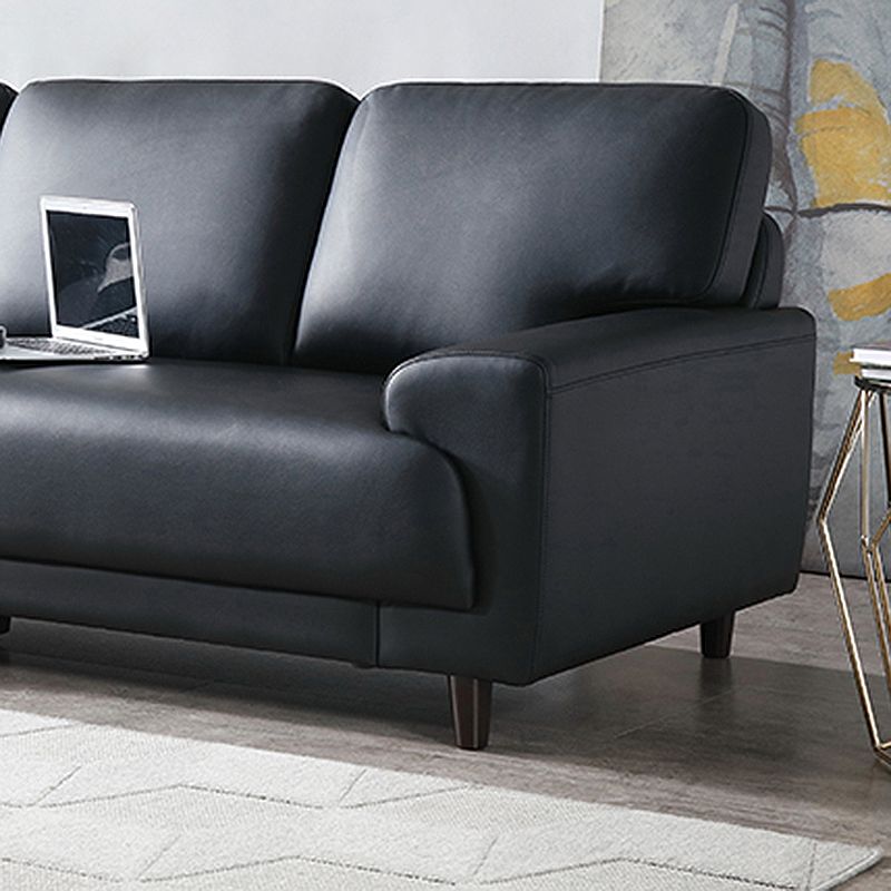 Contemporary Pillow Back Couch Leather Sofa with Solid Wood Legs Clearhalo 'Furniture' 'furniture_sofas' 'Living Room Furniture' 'Sofa' 'sofas' 1200x1200_b735843b-58fa-4dde-ba23-56a787776872