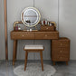 Modern Style Rubber Wood Vanity Table with 6 Drawers Dressing Table