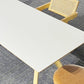 Mesa de comedor de estilo moderno, mesa de piedra de 4 patas para comedor