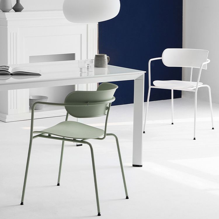 Silla de comedor contemporánea silla de acento de comedor de plástico para casa