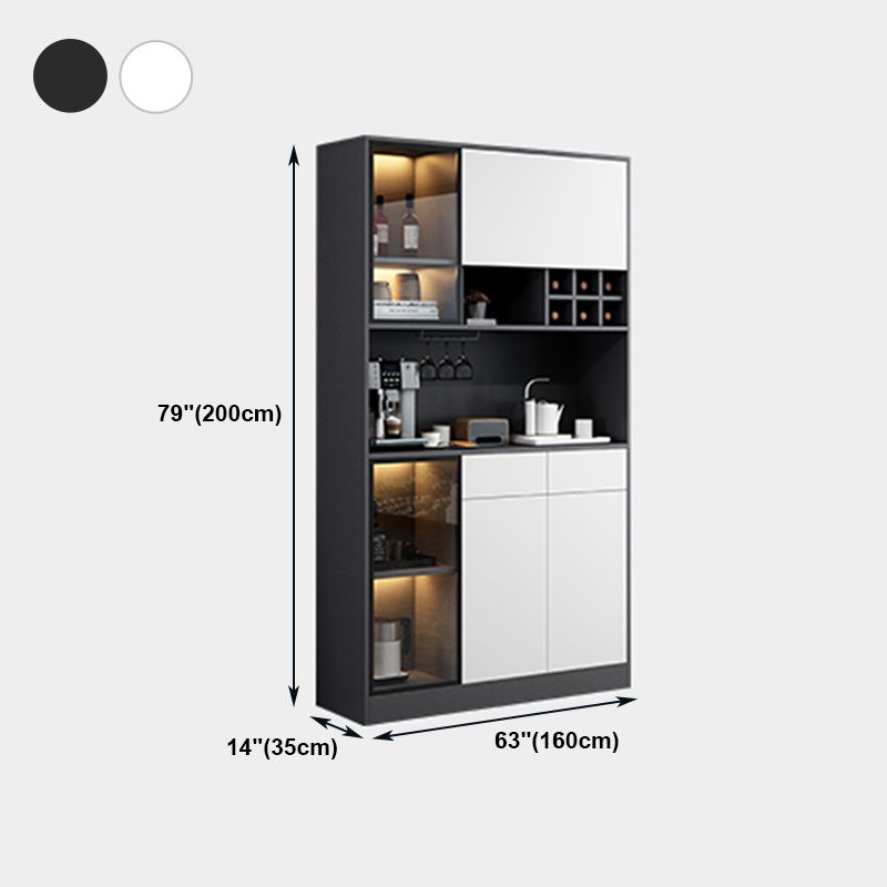 Wood Living Room Sideboard Cabinet Modern Credenza with Storage and Glass Door Clearhalo 'buffet_sideboard' 'Buffets & Sideboards' 'furn' 'furn_buffet_sideboard' 'Furniture' 'furniture_buffet_sideboard' 'Kitchen & Dining Furniture' 1200x1200_b737f5ef-51ba-4ce9-8c35-e18b09c1cb23