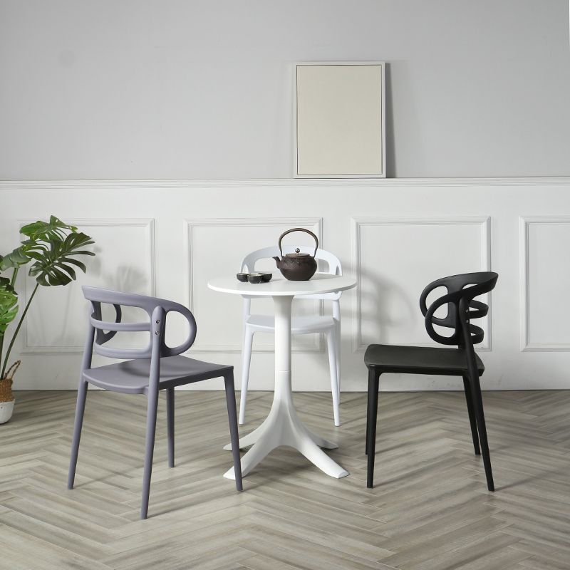 Scandinavian Arm Dining Chairs Plastic Low Back Dining Side Chair for Home Clearhalo 'Dining Chairs' 'Dining Tables & Seating' 'dining_chair' 'furn' 'furn_dining_chair' 'Furniture' 'Kitchen & Dining Furniture' 1200x1200_b73849dd-50de-47a6-a443-86fa37b058f3
