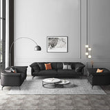 Modern Style Square Armrest Sponge Seat Padding Black Sofa with Pillow Back Clearhalo 'furn' 'furn_sofas' 'Furniture' 'furniture_sofas' 'kitchen' 'kitchen_sofas' 'Living Room Furniture' 'Sofa' 'sofas' 1200x1200_b73c76c9-dddc-4cae-ae7f-2313c97ea7c2