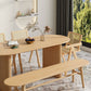 Modern Pine Wood Dining Table with Double Pedestal Ellipse Table for Dining Room