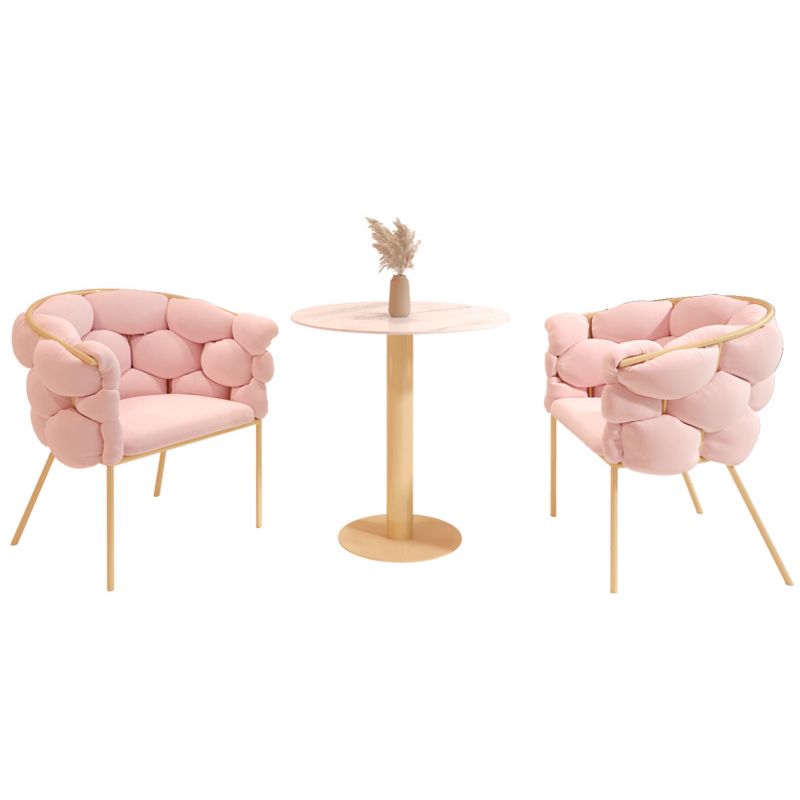 Glam Style Dining Room Set with Round Sintered Stone Top and Pedestal Base Dining Furniture Clearhalo 'Dining Room Sets' 'Dining Tables & Seating' 'dining_room_set' 'furn' 'furn_dining_room_set' 'Furniture' 'furniture_dining_room_set' 'Kitchen & Dining Furniture' 'kitchen&dining_furn' 'kitchen' 1200x1200_b73ec322-f62b-4e6e-b8e4-49323721f1fd