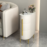 Glam 22.4-inch Tall Stone Top End Table Brass 4 Legs Sofa Side Table